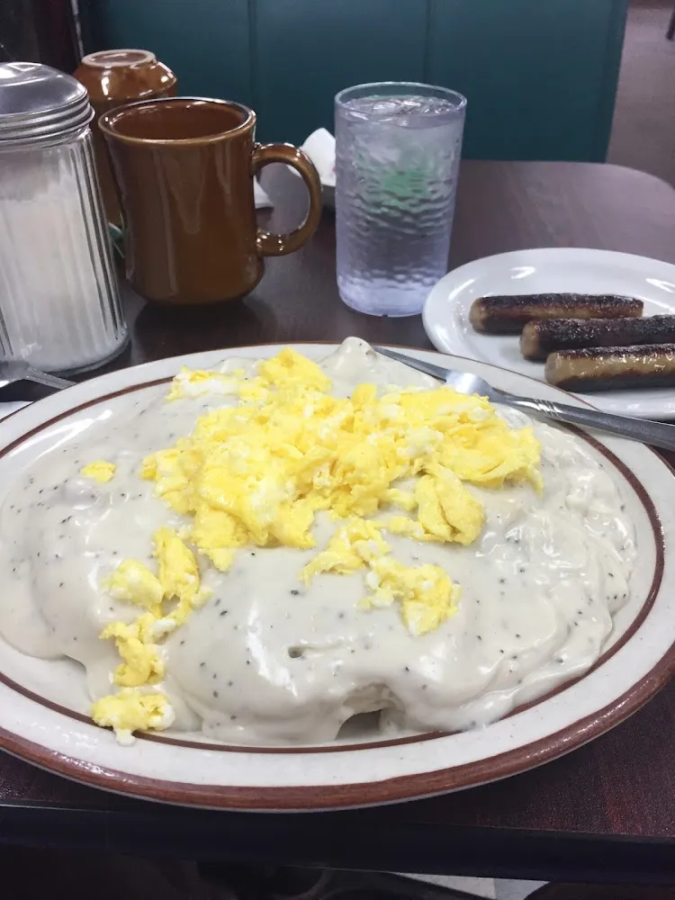 Biscuits and Gravy with Eggs and Sausage